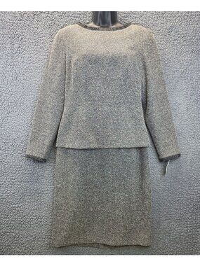 Shomi Neutral Capsule Sweater Pencil Dress 6 Gray Office Corpcore Business 90s